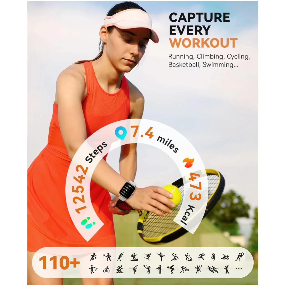 Smart Watch for Women Men- Answer/Make Call, 2025 1.91'' IP68 Waterproof Fitness Step Sleep Tracker Watch with Heart Rate Monitor Activity Counter Smartwatch for Andriod iPhone...