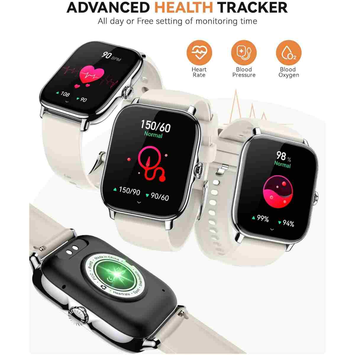 Smart Watch for Women Men- Answer/Make Call, 2025 1.91'' IP68 Waterproof Fitness Step Sleep Tracker Watch with Heart Rate Monitor Activity Counter Smartwatch for Andriod iPhone...