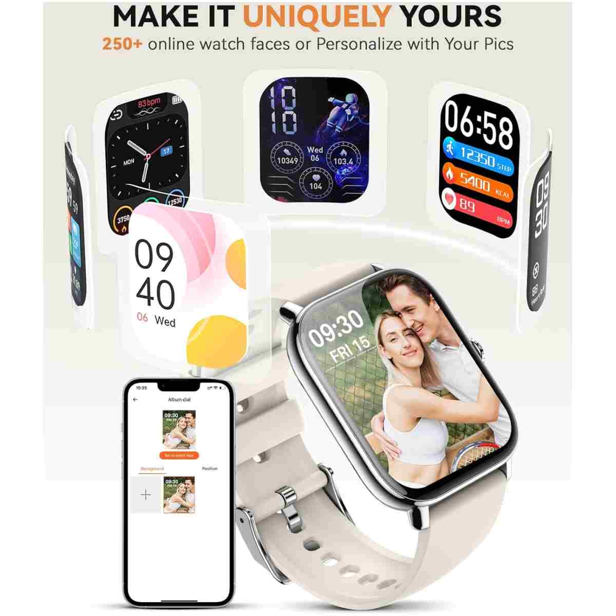 Smart Watch for Women Men- Answer/Make Call, 2025 1.91'' IP68 Waterproof Fitness Step Sleep Tracker Watch with Heart Rate Monitor Activity Counter Smartwatch for Andriod iPhone...