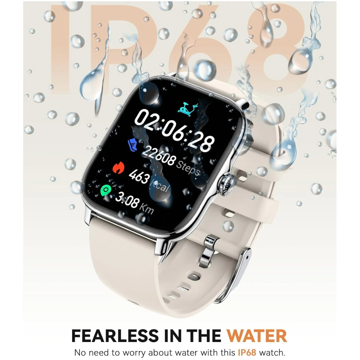 Smart Watch for Women Men- Answer/Make Call, 2025 1.91'' IP68 Waterproof Fitness Step Sleep Tracker Watch with Heart Rate Monitor Activity Counter Smartwatch for Andriod iPhone...
