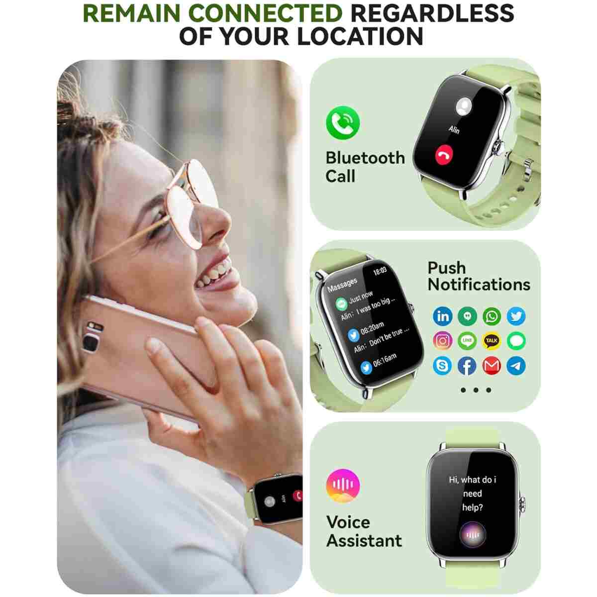Smart Watch for Women Men- Answer/Make Call, 2025 1.91'' IP68 Waterproof Fitness Step Sleep Tracker Watch with Heart Rate Monitor Activity Counter Smartwatch for Andriod iPhone...