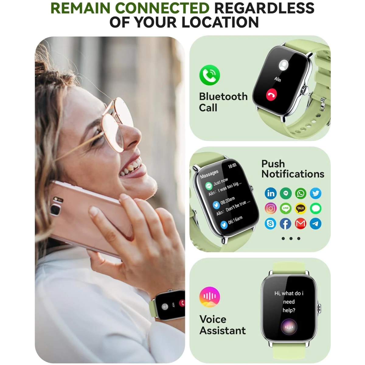 Smart Watch for Women Men- Answer/Make Call, 2025 1.91'' IP68 Waterproof Fitness Step Sleep Tracker Watch with Heart Rate Monitor Activity Counter Smartwatch for Andriod iPhone...