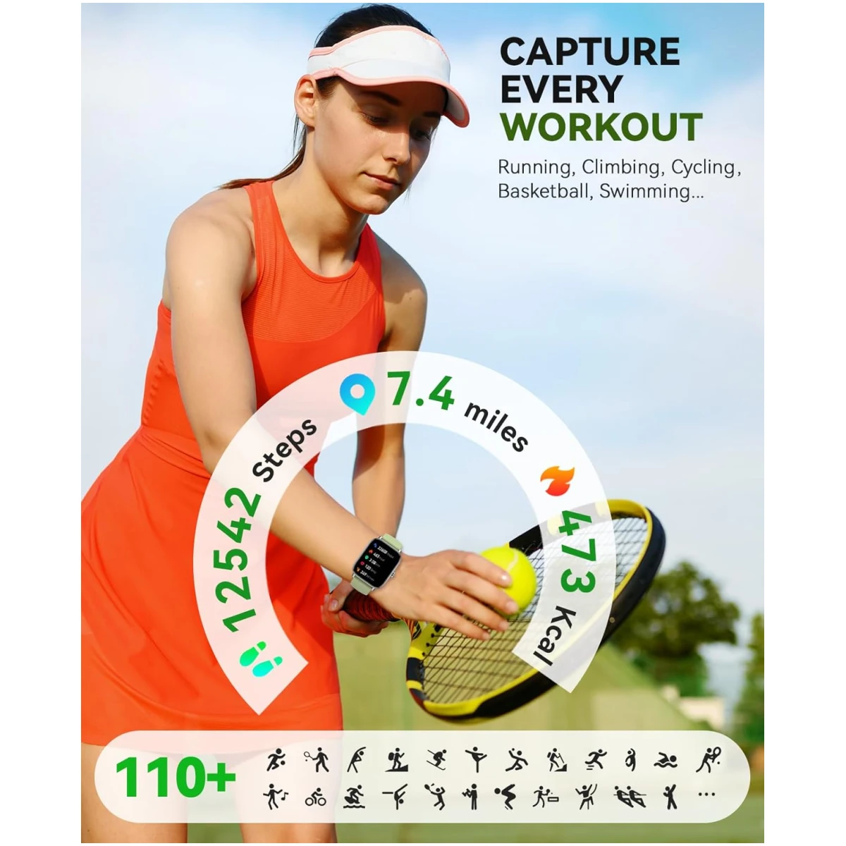 Smart Watch for Women Men- Answer/Make Call, 2025 1.91'' IP68 Waterproof Fitness Step Sleep Tracker Watch with Heart Rate Monitor Activity Counter Smartwatch for Andriod iPhone...