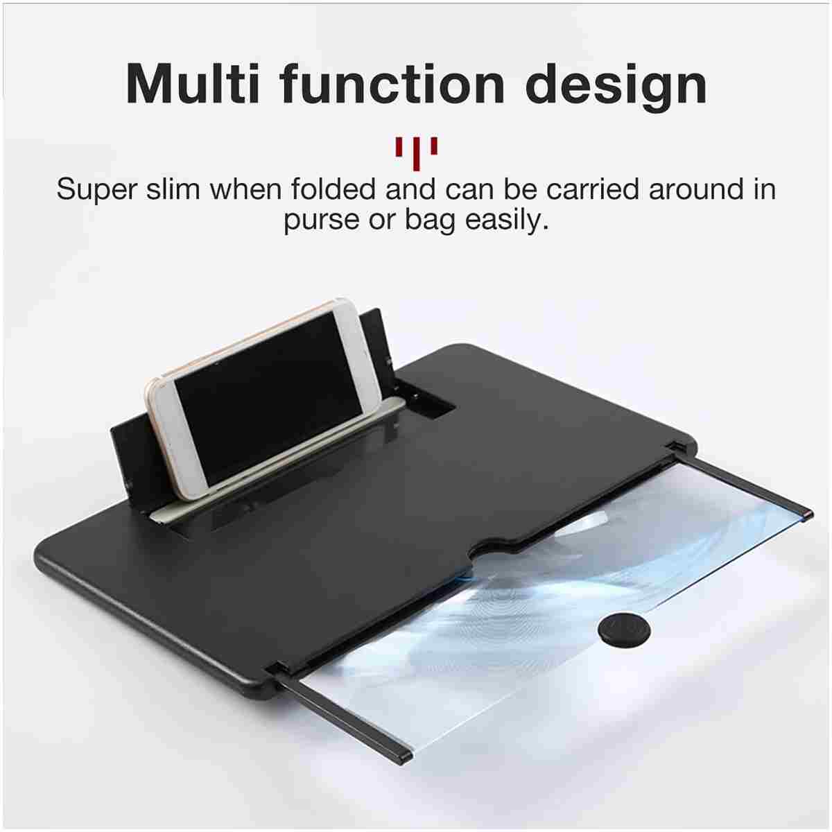 Smartphone Screen Magnifier Stand 14 Inch 3D Foldable Amplifier Stand Holder for Cell Phone Adjustable Angle for Families Mom Dad