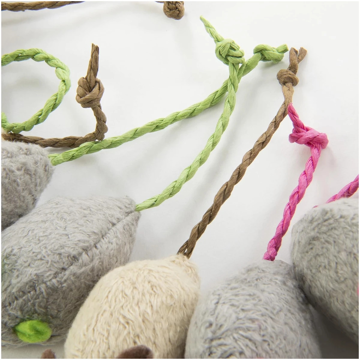 SmartyKat Skitter Critters Value Pack Catnip Cat Toys - Gray/Cream, Set of 10