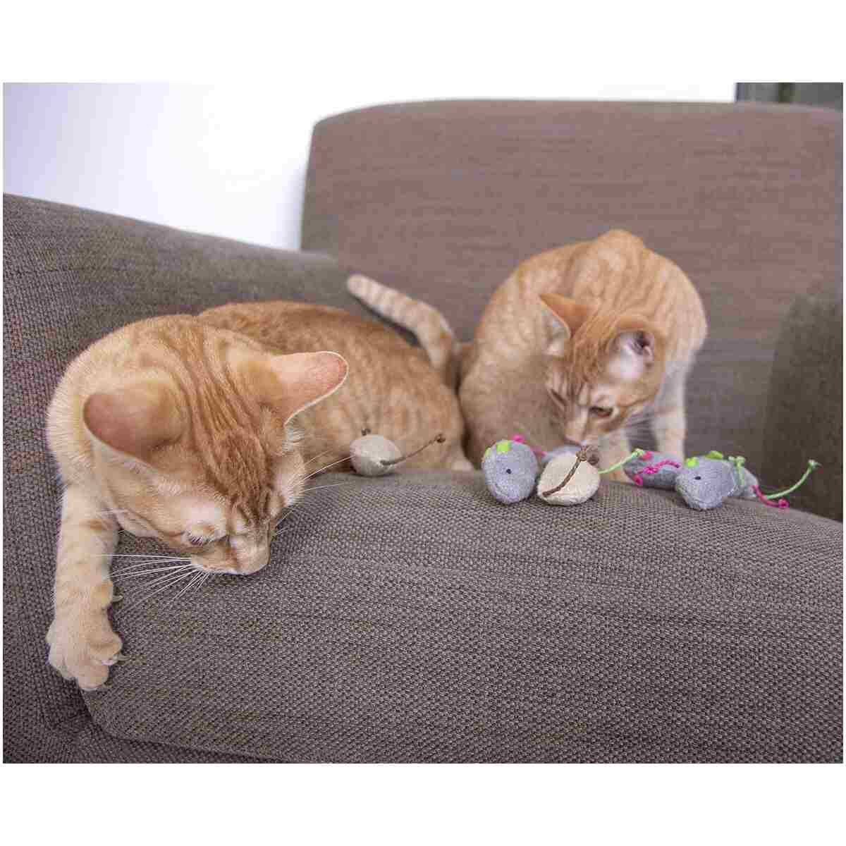 SmartyKat Skitter Critters Value Pack Catnip Cat Toys - Gray/Cream, Set of 10