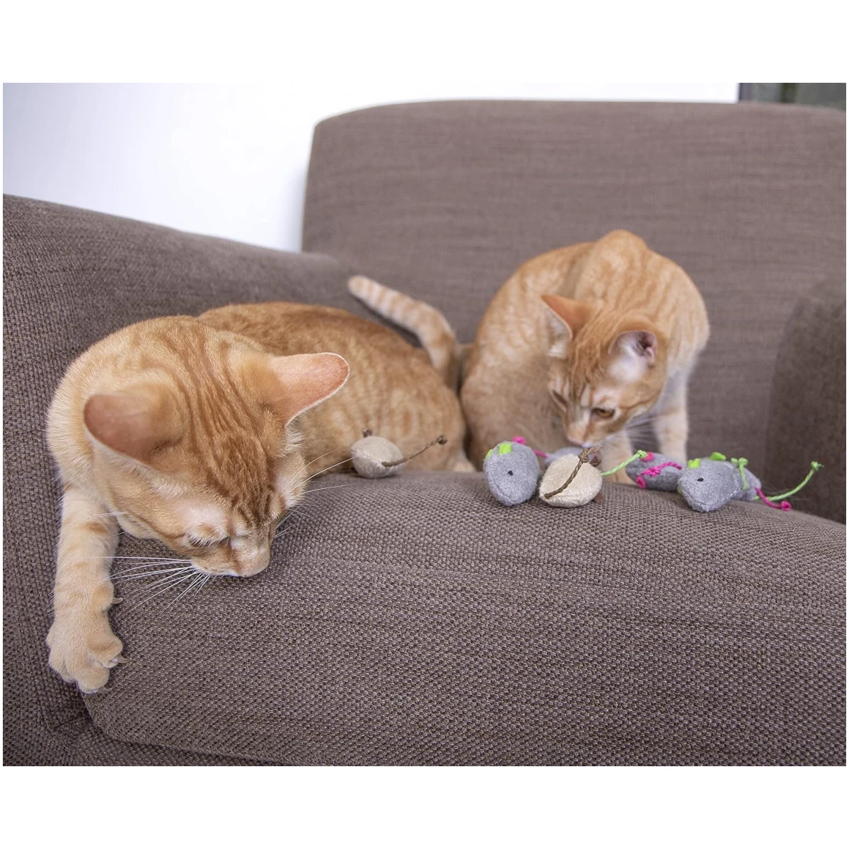SmartyKat Skitter Critters Value Pack Catnip Cat Toys - Gray/Cream, Set of 10