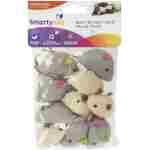 SmartyKat Skitter Critters Value Pack Catnip Cat Toys - Gray/Cream, Set of 10