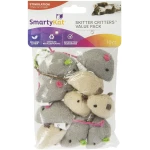 SmartyKat Skitter Critters Value Pack Catnip Cat Toys - Gray/Cream, Set of 10