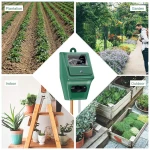 Soil pH Meter, MS02 3-in-1 Soil Moisture/Light/pH Tester Gardening Tool Kits for Plant Care, Great for Garden, Lawn, Farm, Indoor & Outdoor Use (Green)