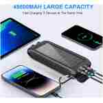 Solar-Charger-Power-Bank-49800mAh Portable Solar Phone Charger with LED Flashlight/15W Fast Charge USB C Waterproof External Backup Battery Pack for All Cell Phones & Electronic...