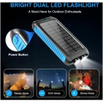 Solar-Charger-Power-Bank-49800mAh Portable Solar Phone Charger with LED Flashlight/15W Fast Charge USB C Waterproof External Backup Battery Pack for All Cell Phones & Electronic...