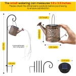 Solar Lights Outdoor Decorative, Metal Solar Watering Can Lights Waterproof, Small Hanging Solar Garden Decor Yard Lights Outside Patio Lawn, Gifts for Mom Grandma Women...
