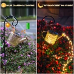 Solar Lights Outdoor Decorative, Metal Solar Watering Can Lights Waterproof, Small Hanging Solar Garden Decor Yard Lights Outside Patio Lawn, Gifts for Mom Grandma Women...