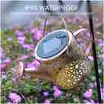 Solar Lights Outdoor Decorative, Metal Solar Watering Can Lights Waterproof, Small Hanging Solar Garden Decor Yard Lights Outside Patio Lawn, Gifts for Mom Grandma Women...