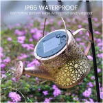 Solar Lights Outdoor Decorative, Metal Solar Watering Can Lights Waterproof, Small Hanging Solar Garden Decor Yard Lights Outside Patio Lawn, Gifts for Mom Grandma Women...