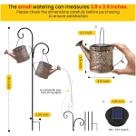 Solar Lights Outdoor Decorative, Metal Solar Watering Can Lights Waterproof, Small Hanging Solar Garden Decor Yard Lights Outside Patio Lawn, Gifts for Mom Grandma Women...