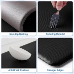 StepRite Kitchen Mats, 2PCS Kitchen Rugs, Cushioned Anti Fatigue Kitchen Mats for Floor, Non-Slip Standing Desk Mat, Waterproof Kitchen Rug Set for Kitchen, Floor,...