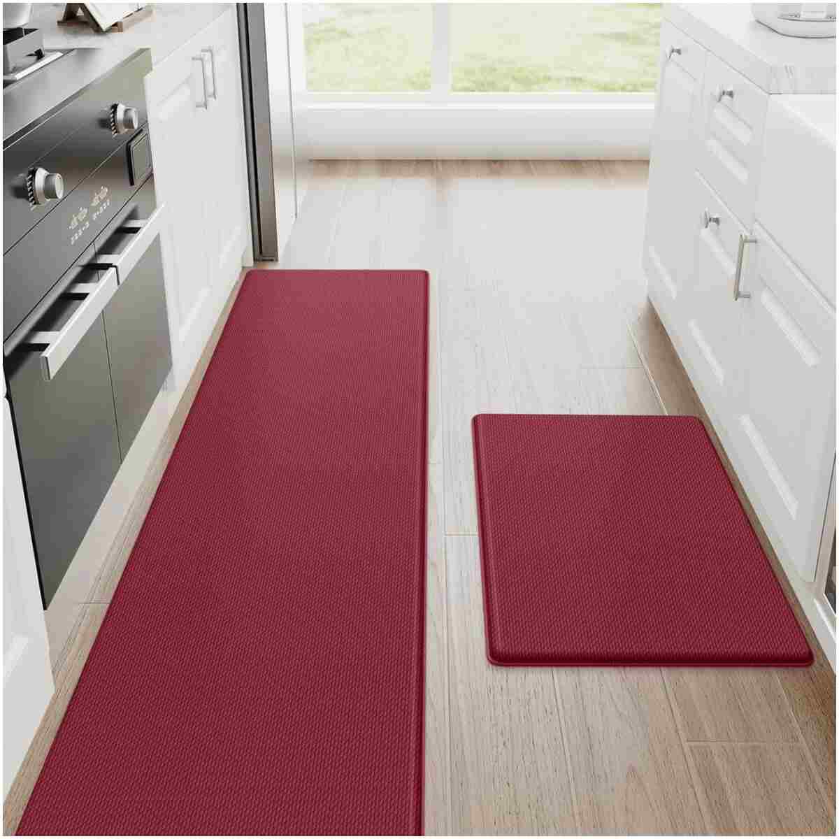 StepRite Kitchen Mats, 2PCS Kitchen Rugs, Cushioned Anti Fatigue Kitchen Mats for Floor, Non-Slip Standing Desk Mat, Waterproof Kitchen Rug Set for Kitchen, Floor,...