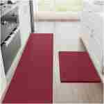 StepRite Kitchen Mats, 2PCS Kitchen Rugs, Cushioned Anti Fatigue Kitchen Mats for Floor, Non-Slip Standing Desk Mat, Waterproof Kitchen Rug Set for Kitchen, Floor,...