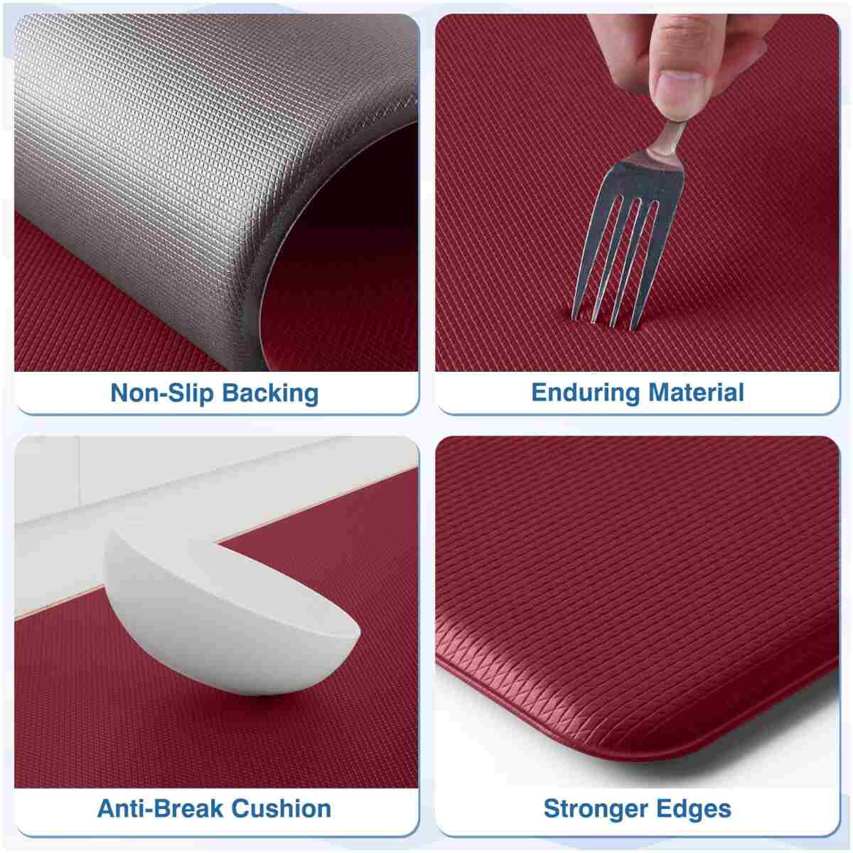 StepRite Kitchen Mats, 2PCS Kitchen Rugs, Cushioned Anti Fatigue Kitchen Mats for Floor, Non-Slip Standing Desk Mat, Waterproof Kitchen Rug Set for Kitchen, Floor,...