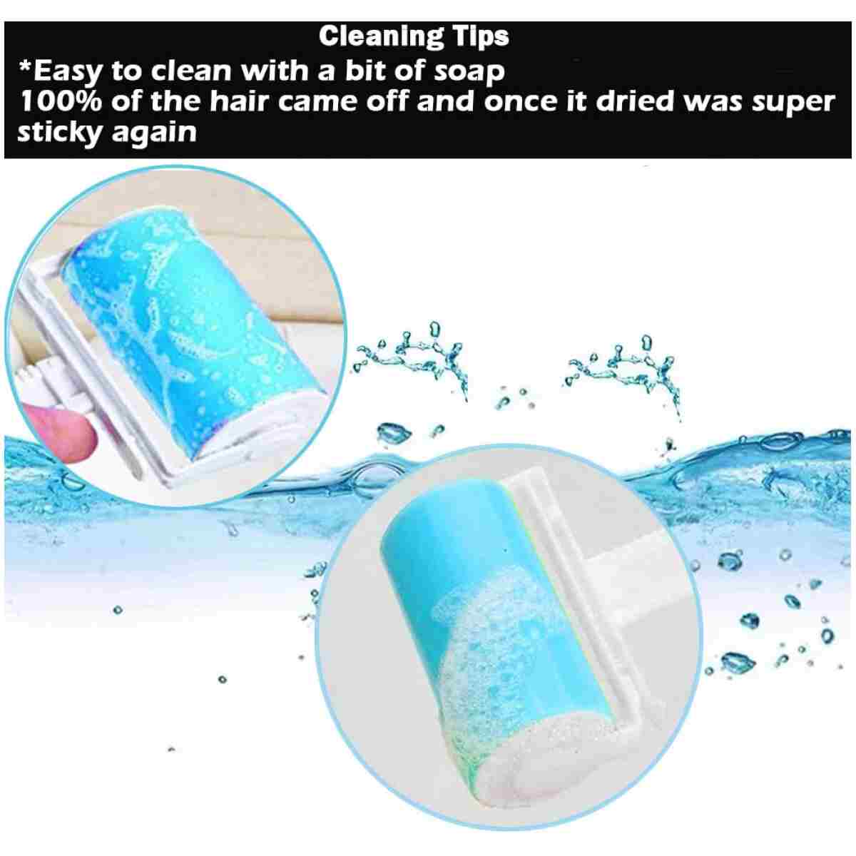 Sticky Lint Roller 3 Pack, Reusable Washable Lint Roller Pet Hair Remover Include Large and Small Size Cleaner for Clothes, Pet Hairs, Carseats