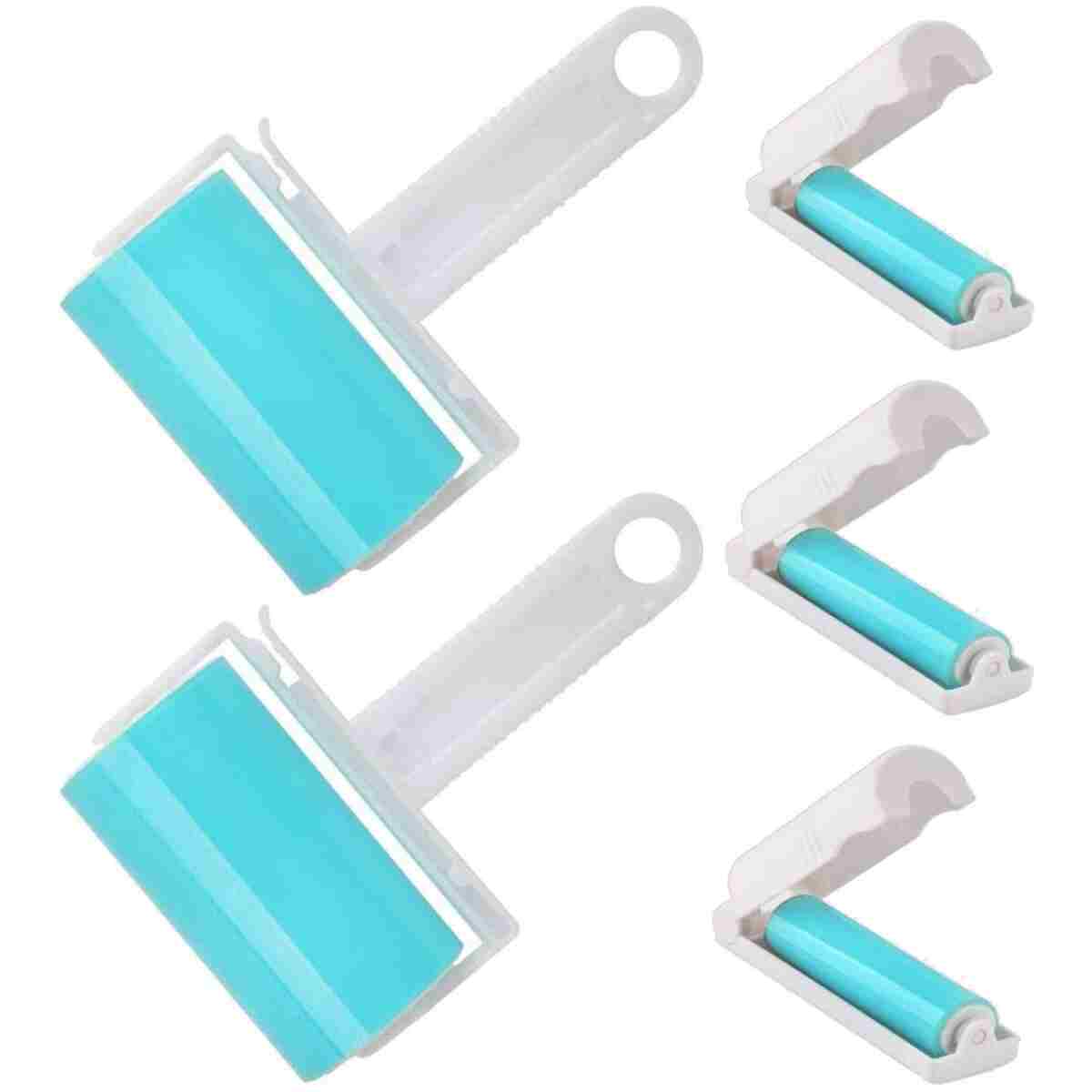 Sticky Lint Roller 3 Pack, Reusable Washable Lint Roller Pet Hair Remover Include Large and Small Size Cleaner for Clothes, Pet Hairs, Carseats
