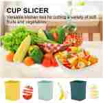 Strawberry Slicer Cup：Fruit Cup Slicer for Strawberry, Egg, Banana, Mushroom, Cucumber, Kiwi and Veggie Salad Speed Cutter the Kitchen Gadget Tool