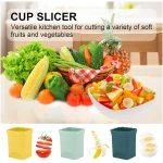 Strawberry Slicer Cup：Fruit Cup Slicer for Strawberry, Egg, Banana, Mushroom, Cucumber, Kiwi and Veggie Salad Speed Cutter the Kitchen Gadget Tool