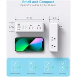 Surge Protector Outlet Extender - with Rotating Plug, 6 AC Multi Plug Outlet with 3 USB Ports (1 USB C), 1800J Wall Charger, 3-Sided Power Strip with Spaced Outlet Splitter for...