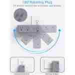 Surge Protector Outlet Extender - with Rotating Plug, 6 AC Multi Plug Outlet with 3 USB Ports (1 USB C), 1800J Wall Charger, 3-Sided Power Strip with Spaced Outlet Splitter for...