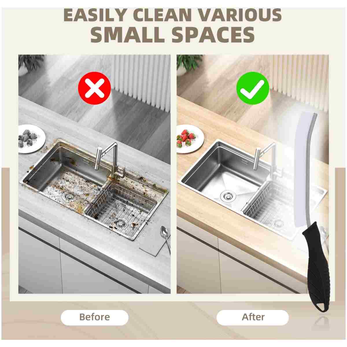 SXhyf Hard Bristle Crevice Cleaning Brush - Multifunctional Gap Cleaning Brush, Bathroom Cleaning Tools, Grout Brush, Crevice Cleaning Supplies for Household Use, Kitchen,...