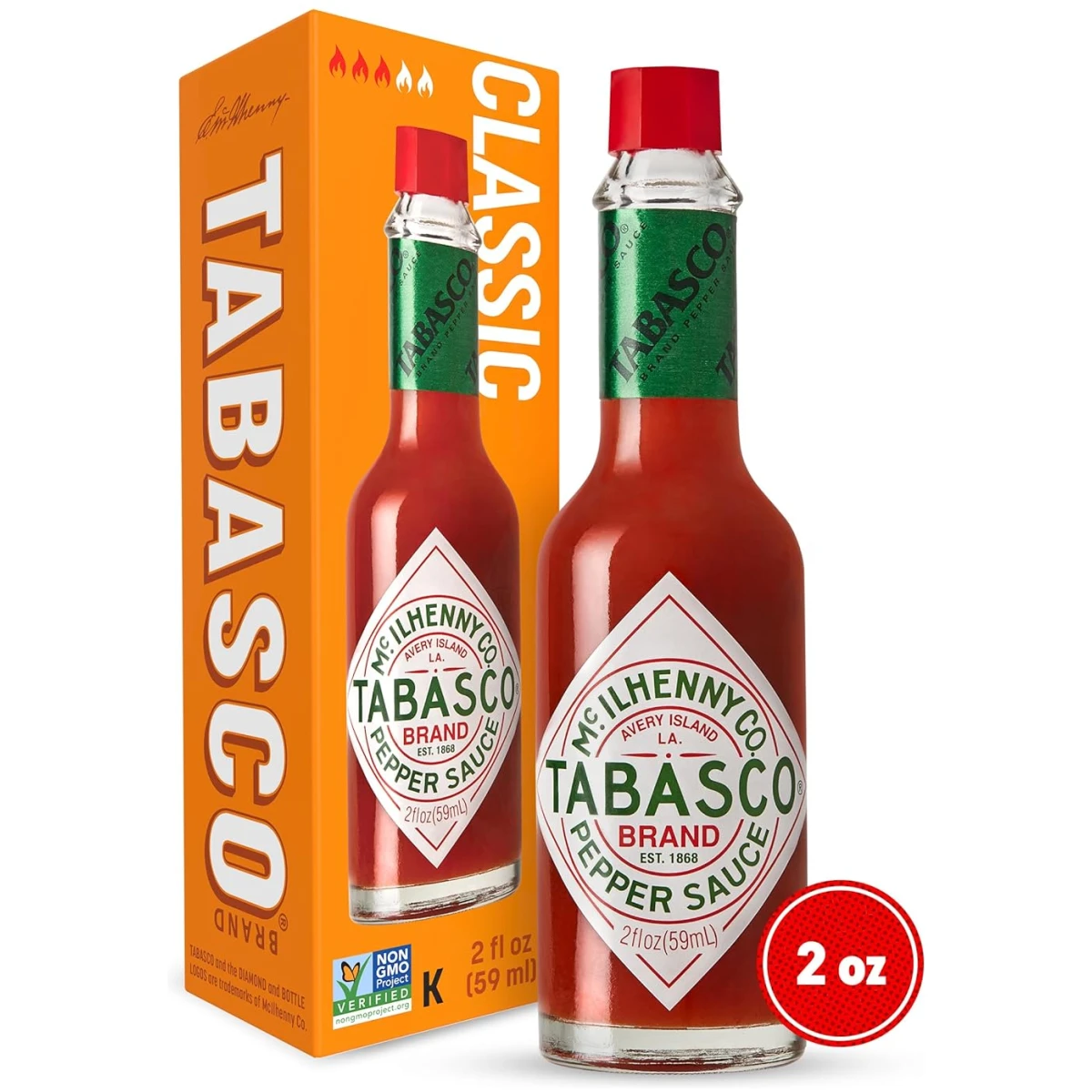 TABASCO Brand Original Red Pepper Hot Sauce, Medium Heat, Glass Bottle, Classic & Versatile Flavor, Three Simple Ingredients, Great for Dips, Tacos, Eggs, Pizza, Oysters & More,...