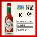 TABASCO Brand Original Red Pepper Hot Sauce, Medium Heat, Glass Bottle, Classic & Versatile Flavor, Three Simple Ingredients, Great for Dips, Tacos, Eggs, Pizza, Oysters & More,...