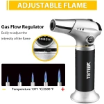TBTEEK Butane Torch, Kitchen Torch Cooking Torch with Safety Lock & Adjustable Flame for Cooking, BBQ, Baking, Brulee, Creme, DIY Soldering(Butane Not Included)