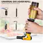 TBTEEK Butane Torch, Kitchen Torch Cooking Torch with Safety Lock & Adjustable Flame for Cooking, BBQ, Baking, Brulee, Creme, DIY Soldering(Butane Not Included)