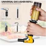 TBTEEK Butane Torch, Kitchen Torch Cooking Torch with Safety Lock & Adjustable Flame for Cooking, BBQ, Baking, Brulee, Creme, DIY Soldering(Butane Not Included)