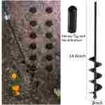TCBWFY Auger Drill Bit 2x14.6inch Garden Plant Flower Bulb Auger Rapid Planter Bulb & Bedding Plant Auger for 3/8" Hex Drive Earth Drill Fence Post Umbrella Hole Digger