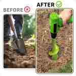 TCBWFY Auger Drill Bit 2x14.6inch Garden Plant Flower Bulb Auger Rapid Planter Bulb & Bedding Plant Auger for 3/8" Hex Drive Earth Drill Fence Post Umbrella Hole Digger