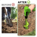 TCBWFY Auger Drill Bit 2x14.6inch Garden Plant Flower Bulb Auger Rapid Planter Bulb & Bedding Plant Auger for 3/8" Hex Drive Earth Drill Fence Post Umbrella Hole Digger