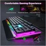 TECKNET Gaming Keyboard, USB Wired Computer Keyboard, 15-Zone RGB Illumination, IP32 Water Resistance, 25 Anti-ghosting Keys, All-Metal Panel (Whisper Quiet Gaming Switch)