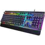 TECKNET Gaming Keyboard, USB Wired Computer Keyboard, 15-Zone RGB Illumination, IP32 Water Resistance, 25 Anti-ghosting Keys, All-Metal Panel (Whisper Quiet Gaming Switch)