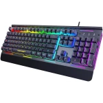 TECKNET Gaming Keyboard, USB Wired Computer Keyboard, 15-Zone RGB Illumination, IP32 Water Resistance, 25 Anti-ghosting Keys, All-Metal Panel (Whisper Quiet Gaming Switch)