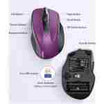 TECKNET Wireless Mouse, 2.4G Ergonomic Optical Mouse, Computer Mouse for Laptop, PC, Computer, Chromebook, Notebook, 6 Buttons, 24 Months Battery Life, 2600 DPI, 5 Adjustment...