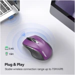 TECKNET Wireless Mouse, 2.4G Ergonomic Optical Mouse, Computer Mouse for Laptop, PC, Computer, Chromebook, Notebook, 6 Buttons, 24 Months Battery Life, 2600 DPI, 5 Adjustment...