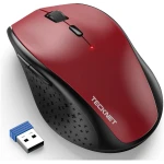 TECKNET Wireless Mouse, 2.4G USB Computer Mouse with 6-Level Adjustable 4800 DPI, Silent Mouse Quiet Click,30 Months Battery, Ergonomic Grips, 6 Buttons Portable for PC,...