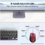 TECKNET Wireless Mouse, 2.4G USB Computer Mouse with 6-Level Adjustable 4800 DPI, Silent Mouse Quiet Click,30 Months Battery, Ergonomic Grips, 6 Buttons Portable for PC,...