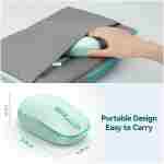 TECKNET Wireless Mouse for Laptop, 2.4G Quiet Computer Mouse with USB Receiver, 4 Buttons Portable Cordless Mice for Chromebook, Laptop, PC, Mac, 800/1200/1600 DPI - Mint Green