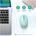 TECKNET Wireless Mouse for Laptop, 2.4G Quiet Computer Mouse with USB Receiver, 4 Buttons Portable Cordless Mice for Chromebook, Laptop, PC, Mac, 800/1200/1600 DPI - Mint Green