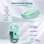 TECKNET Wireless Mouse for Laptop, 2.4G Quiet Computer Mouse with USB Receiver, 4 Buttons Portable Cordless Mice for Chromebook, Laptop, PC, Mac, 800/1200/1600 DPI - Mint Green